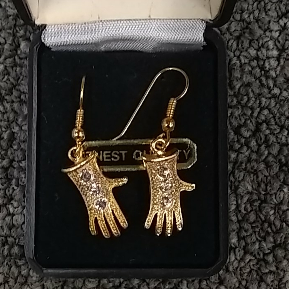 Michael Jackson Rhinestone Glove Earrings